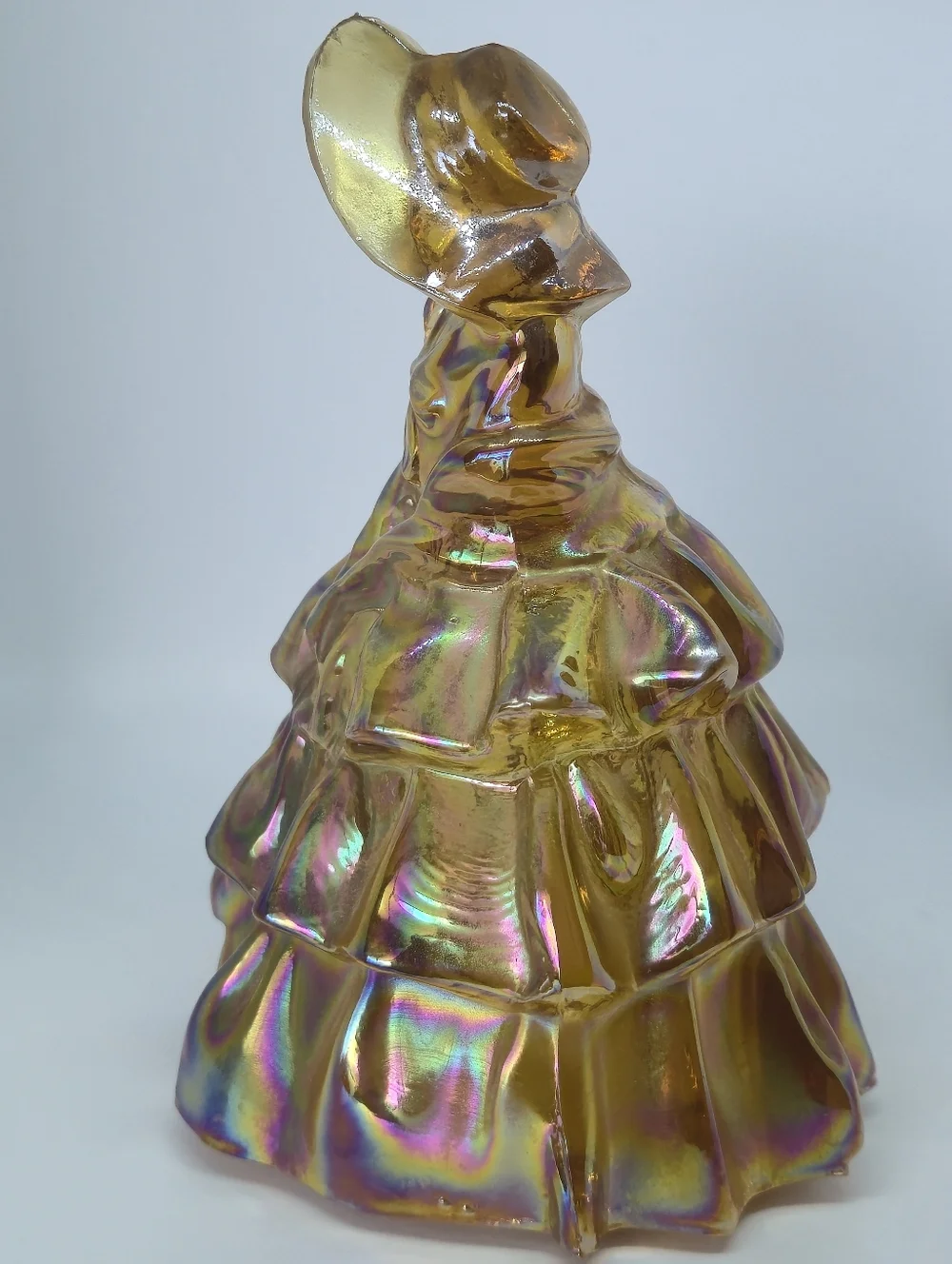 Wheaton Southern Belle Colonial Lady Marigold Iridescent Carnival Glass 6" - Picture 4 of 10